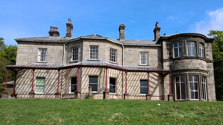 Exterior of Tarn House at Malham Tarn in the Yorkshire Dales.
